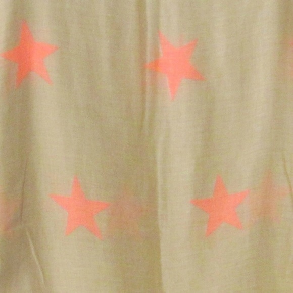 April Spirit Tan Orange Star Print Scarf Wrap - Picture 4 of 4